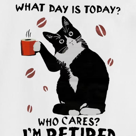 Graphic Cat Design  White Sweatshirt XL Retirement - Picture 2 of 4